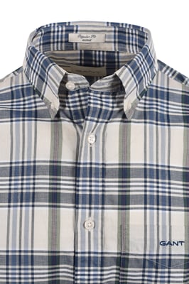GANT MADRAS CHECK SHORT SLEEVED SHIRT FADED DENIM