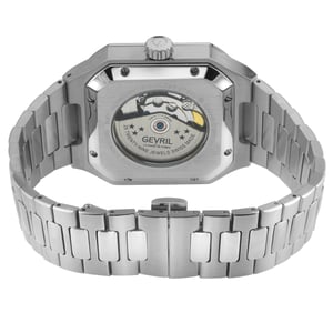 Gevril Men's Grand Concourse Swiss Automatic SA100 Cotes de Geneve and Perlage Finishing, Green Dial, 316L Stainless Steel Watch