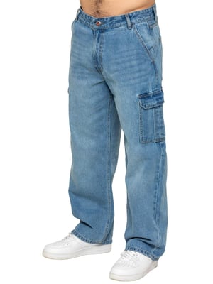 Enzo Milano | Mens Wide-Leg Cargo Jeans