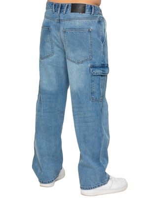 Enzo Milano | Mens Wide-Leg Cargo Jeans