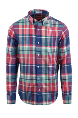 GANT MADRAS CHECK LONG SLEEVED SHIRT ROSE/RED