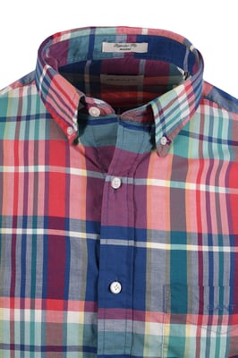 GANT MADRAS CHECK LONG SLEEVED SHIRT ROSE/RED
