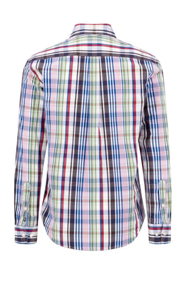 FYNCH-HATTON LONG SLEEVED SHIRT CRANBERRY RED CHECK