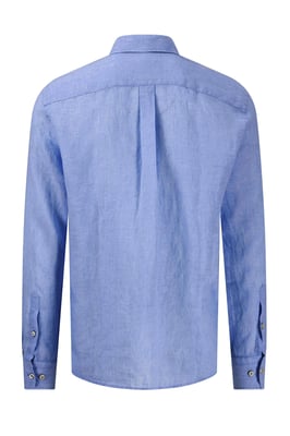 FYNCH-HATTON LONG SLEEVED LINEN SHIRT STRONG BLUE