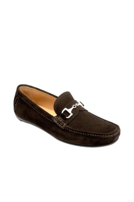 LOAKE HAWTHORN DRIVER SHOE DARK BROWN SUEDE