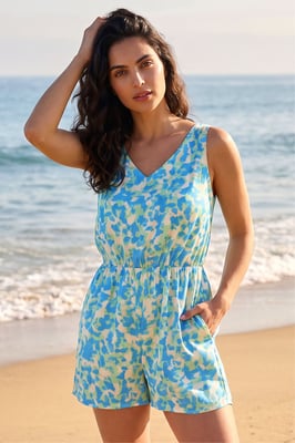 Abstract V-Neck Playsuit