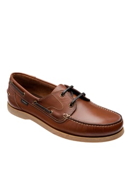 LOAKE PADSTOW BOAT SHOE BROWN WAXY