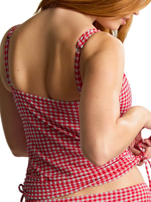 Gingham Iris Balcony Tankini Top