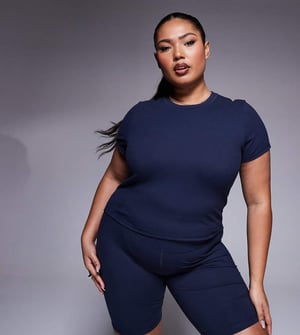 4505 Curve Icon soft touch studio baby t-shirt in midnight navy