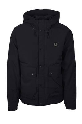 FRED PERRY CROPPED RIPSTOP PARKA BLACK