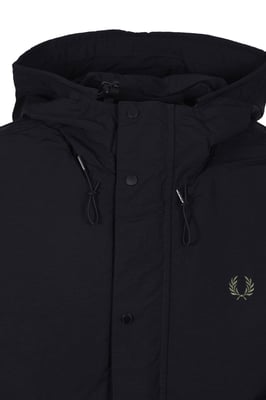 FRED PERRY CROPPED RIPSTOP PARKA BLACK