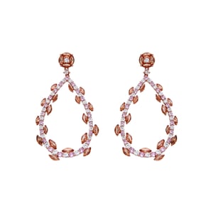 Luxenter Oorbellen van 925 sterling zilver en veelkleurige zirkonia met 18-karaats roségouden afwerking - Wade
