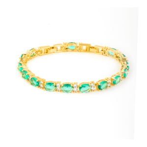 Luxenter Armband met 18-karaats geelgouden afwerking en groen Paraiba hydrothermaal kwarts - Hadal