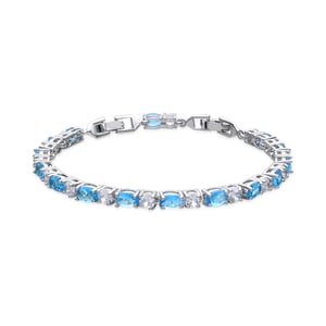 Luxenter Armband met zilveren afwerking en aquamarijn zirkoon - Libsi