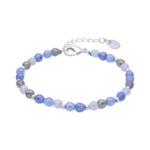 Luxenter Armband van blauw glas met rhodiumafwerking - Likdu