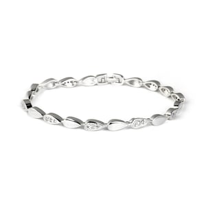Luxenter Armband met schitterende zirkonia, afwerking in rhodium - Tanal