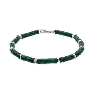 Luxenter Armband met zilveren afwerking en malachiet - Silbi
