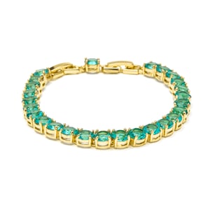 Luxenter Armband met groene Paraiba hydrothermale kwarts, 18-karaats geelgoud afwerking - Dragki