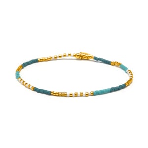 Luxenter Armband van veelkleurig glas met 18-karaats geelgouden afwerking - Sisak