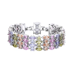 Luxenter Armband met zilveren afwerking en veelkleurige zirkonia - Hizuli
