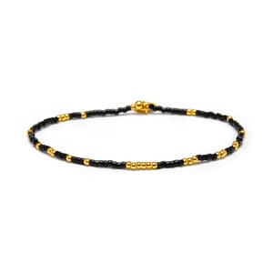 Luxenter Armband van zwart glas met 18k geelgouden afwerking - Xanvi
