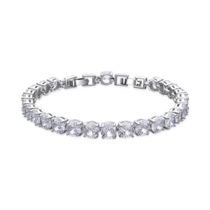Luxenter Armband met zilveren afwerking en glanzende zirkonia - Ginsi