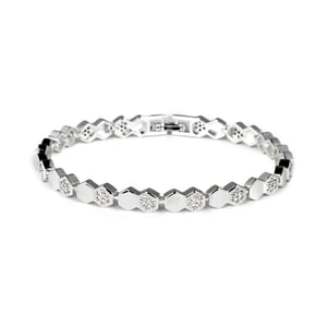 Luxenter Armband met glanzende zirkonia en rhodiumafwerking - Lyth