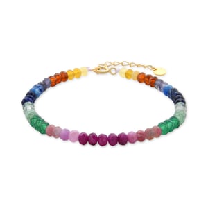 Luxenter Armband van 925 sterling zilver met veelkleurig kristal, afgewerkt met 18-karaats geelgoud - Loidea
