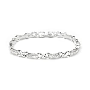 Luxenter Armband met glanzende zirkonia, afwerking in rhodium - Raak
