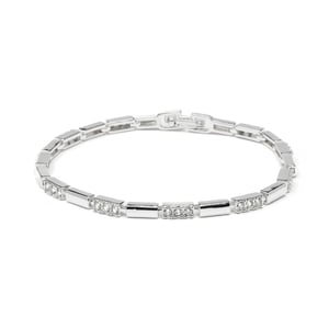 Luxenter Armband met glanzende zirkonia, afwerking in rhodium - Tavli