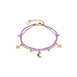 Luxenter Armband van paars kristal met 18-karaats geelgouden afwerking - Ayora