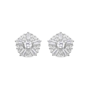 Luxenter Oorbellen van 925 sterling zilver en schitterende zirkonia met rhodiumafwerking - Umya