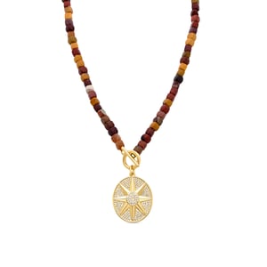 Luxenter 925 sterling zilveren ketting met glanzende zirkonia, afgewerkt met 18-karaats geelgoud - Smik