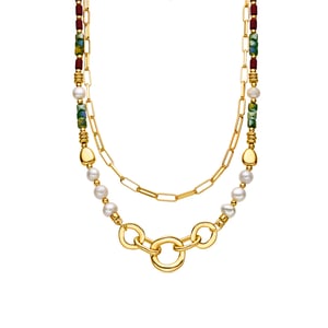 Luxenter Ketting met witte parel, 18-karaats goudkleurig - Kany