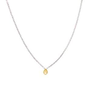 Luxenter Ketting van 925 sterling zilver en padparadscha met rhodiumafwerking - Lied