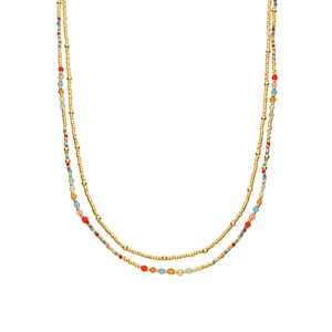Luxenter Ketting van 925 sterling zilver en veelkleurig kristal met 18-karaats geelgoud afwerking - Guth