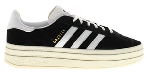 Adidas Originals Womens Trainers Gazelle Bold Leather Lace Up black white cream