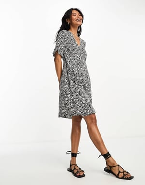 Y.A.S mesh midi dress in black