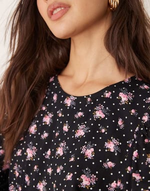 Miss Selfridge yoke-detalj mini klänning i flerfärgad tryck
