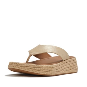 FitFlop F-mode espadrille shimmersuede toe-post sandals