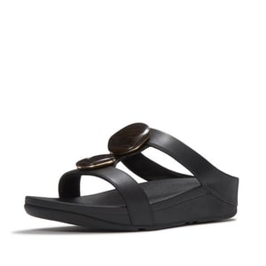 FitFlop Fino marbled-stone h-bar slides