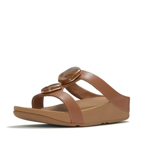 FitFlop Fino marbled-stone h-bar slides