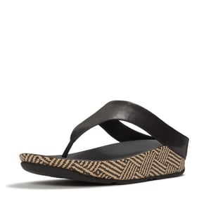 FitFlop Lulu lux graphic-weave leather cross slides
