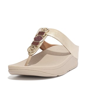 FitFlop Fino ergonomische teenslippers platino