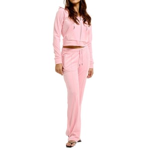 Juicy Couture Tina velour track pant with diamante branding