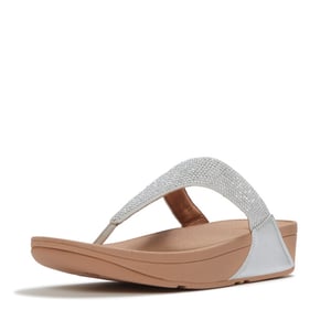 FitFlop Lulu dames teenslipper zilver met glitters en sierstenen