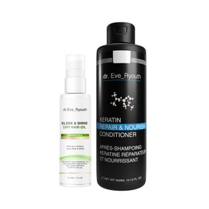 Keratin Reparerande & Närande Balsam 300 ml + SLEEK & SHINE TORR HÅROIL 60ML