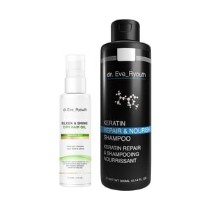 Keratin Repair & Nourish Shampoo 300 ml + SLEEK & SHINE DRY HAIR OIL 60ML