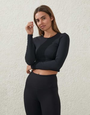 Cotton On Ultra soft fitted long sleeve top in black