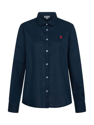 U.S. Polo Assn. dames linnen blouse van linnen-katoenmix